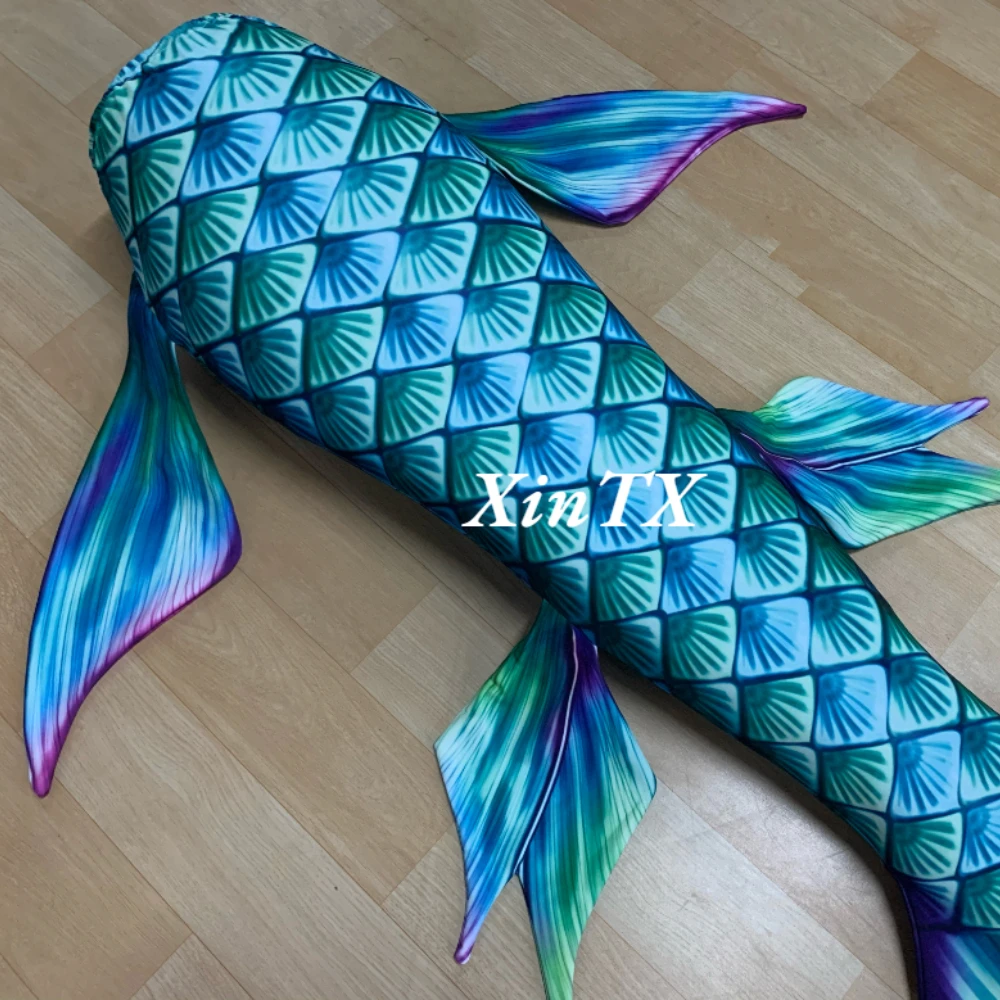 NEW!HD Printing Adults Mermaid Tail Skin Swimming Suit For Cosplay Photoshooting Women Tail Can Add Monofin