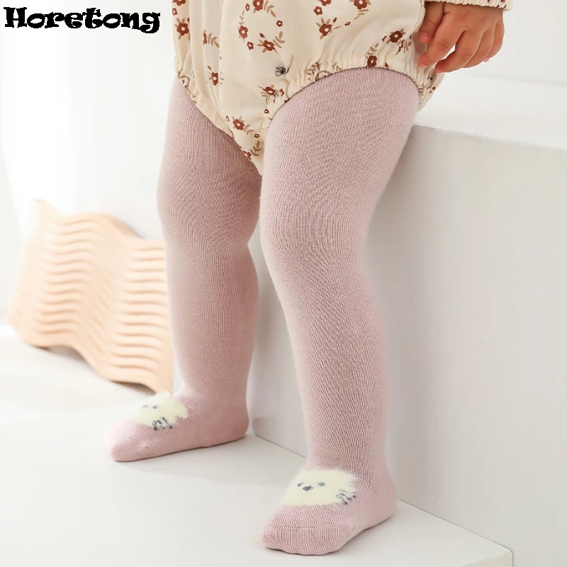 Pantyhose untuk bayi balita, celana ketat kartun hewan 0-24 bulan katun untuk anak baru lahir balita perempuan musim semi musim gugur