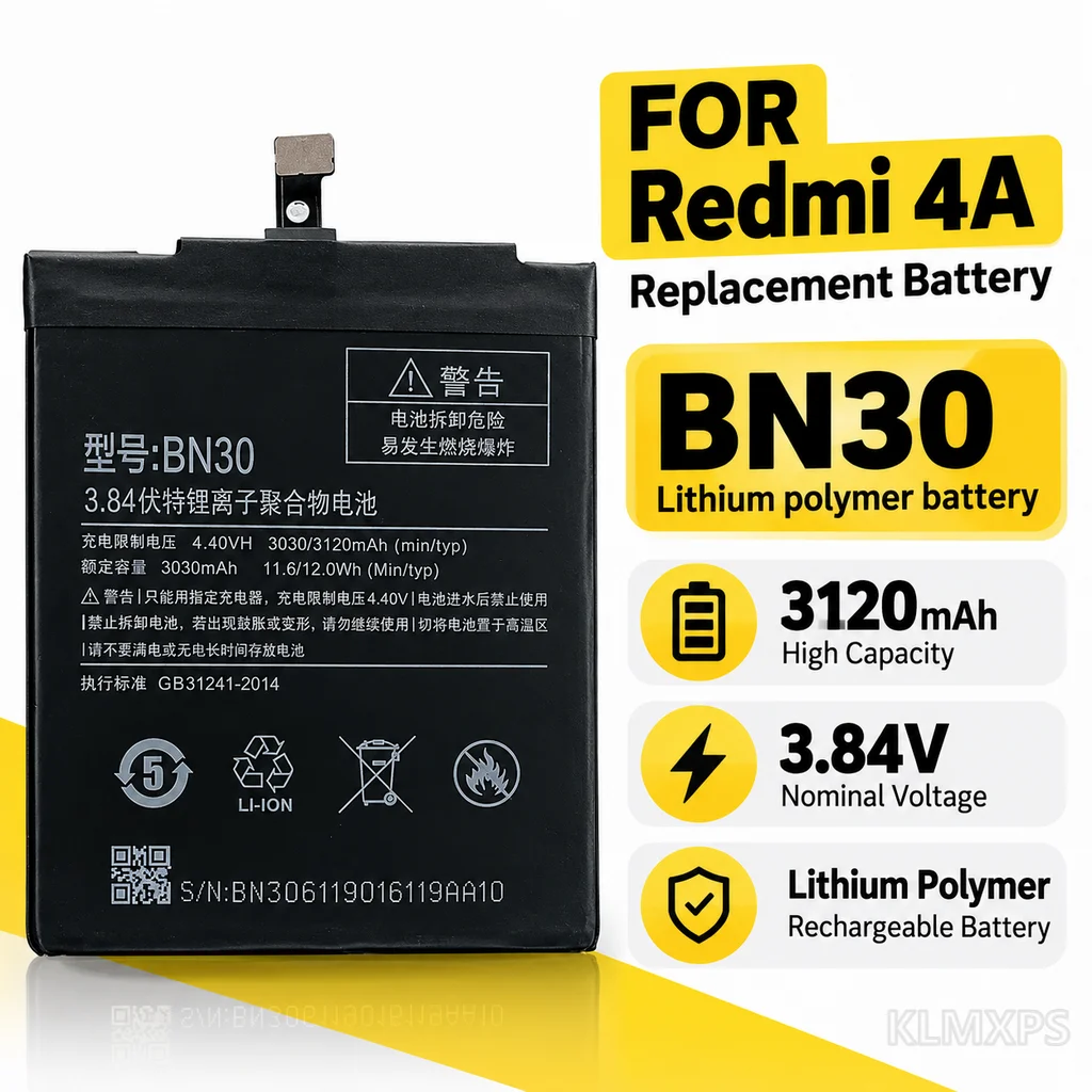 3120mAh BN30 Battery For Xiaomi Redmi 4A / Mi4A / M4A Mobile Phone Replacement Repair Battery Replacement Part Component