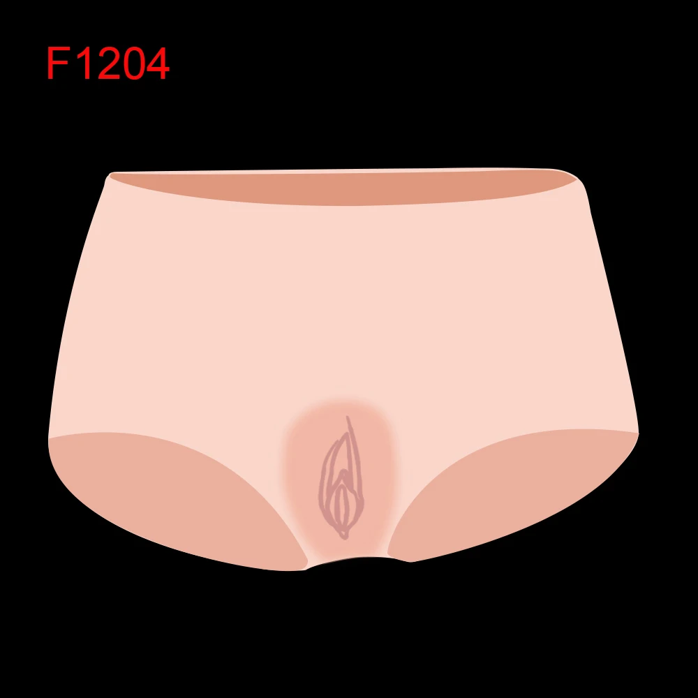 FAAK Silicone Panties Sexy Fake Pussy Triangle Pants Men\'s Hiding Gaff Underwear Butt Shaper Enhancer for Transgender Cosplay