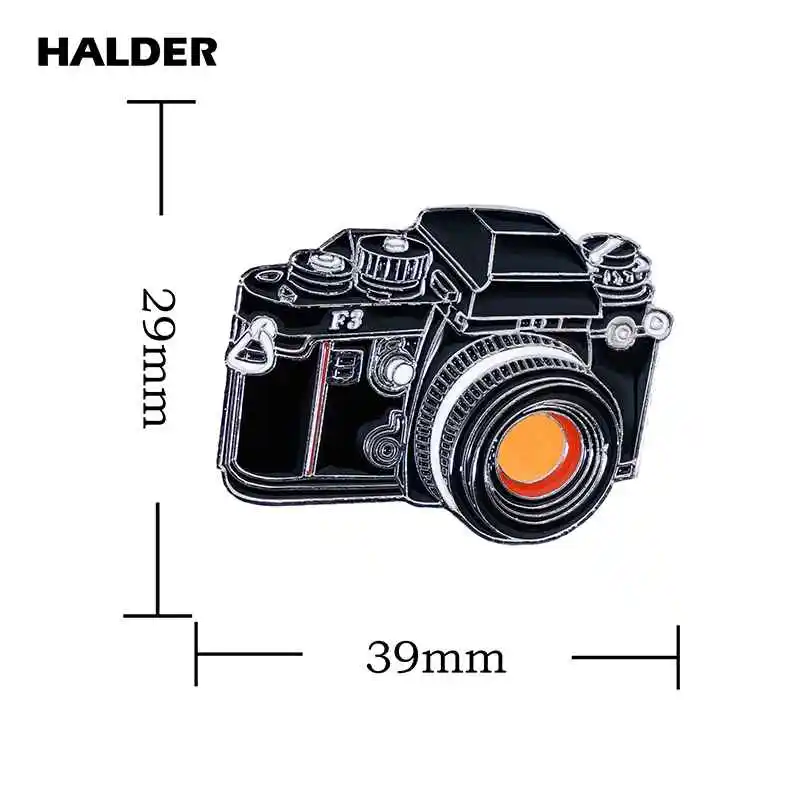 HALDER Digital Camera Photographer Enamel Brooch Lapel Pin backpack Costume Canvas Bag badge Jewelry Accessories Gift Wholesale