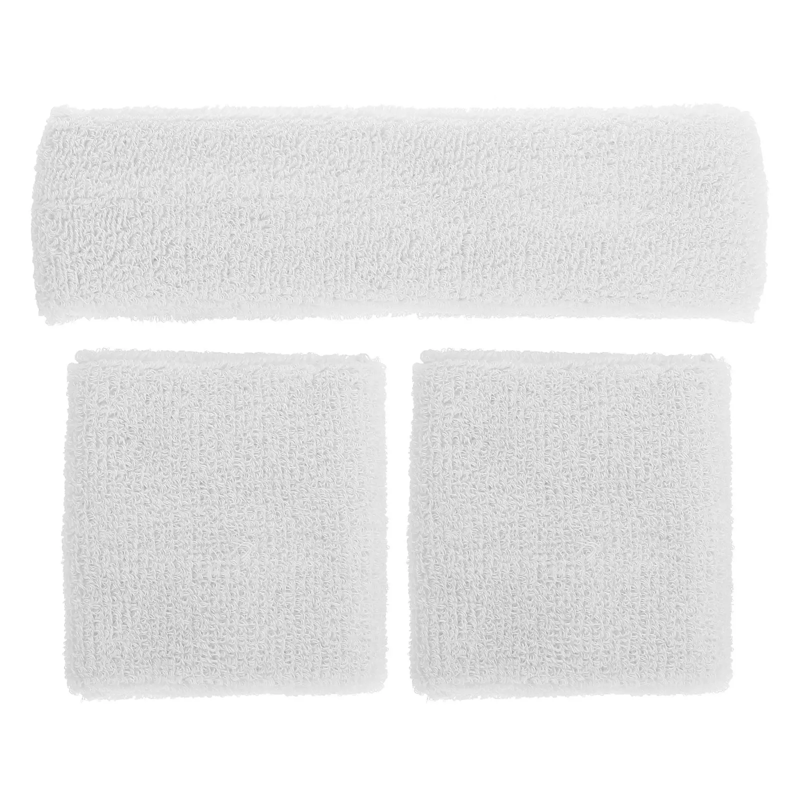 

Sports Headband Wrist Guard Set White Scarf for Women Sweat Bands Fitness Accessories Cotton Latex Golfs Tennis Yoga