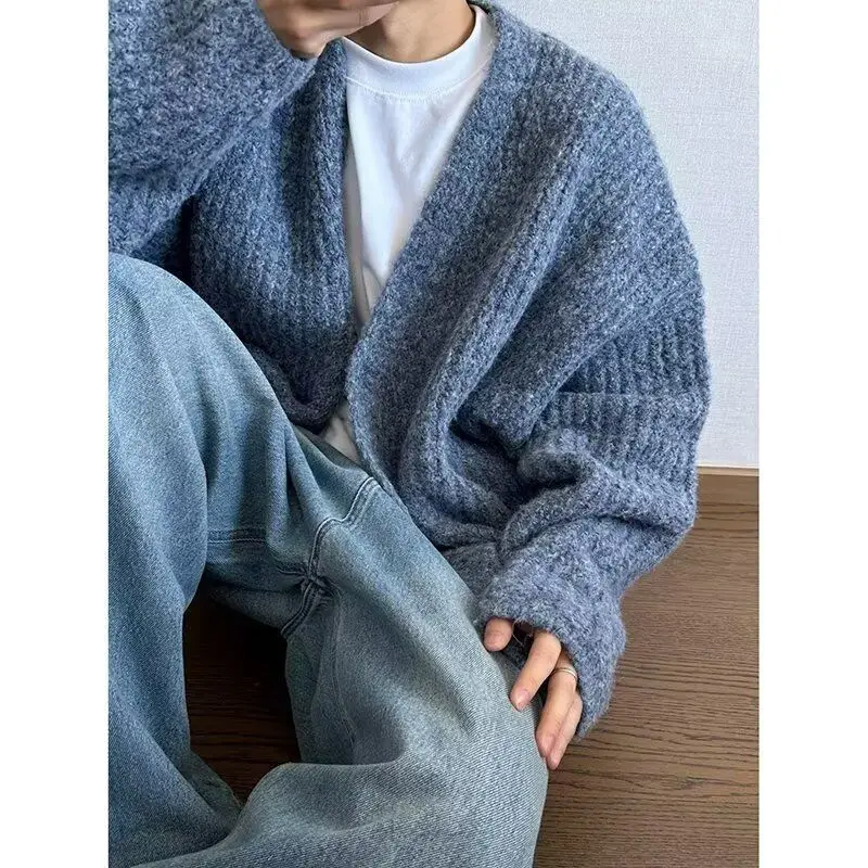 

Осень-зима V-Ne вязаный кардиган мужской цветной повседневный Sle Long Sve мягкая верхняя одежда из полиэстера для отдыха Faion