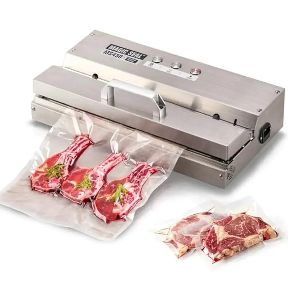 16'' Stainless Steel Commercial Grade Vacuum Sealer Machine Food Preservation and Sous Durable Heavy Duty Design with 8mm Seal