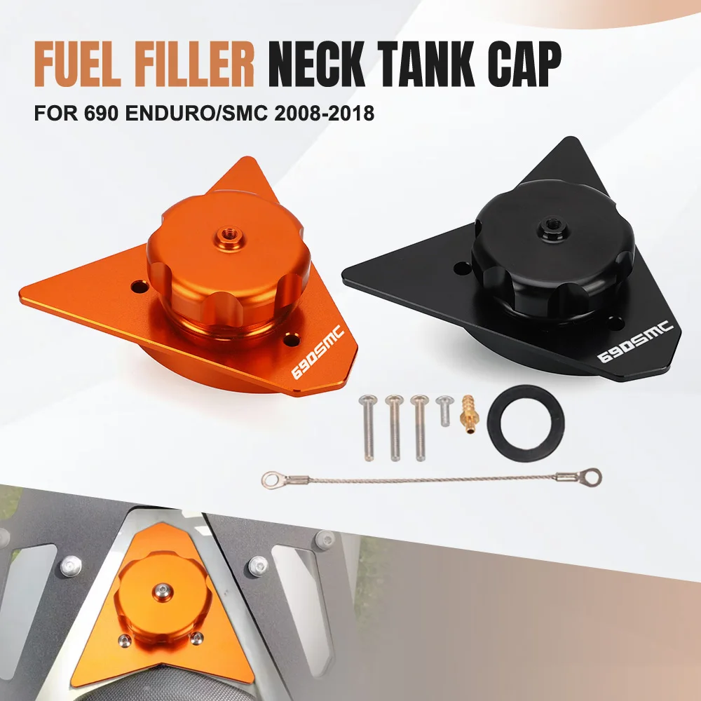 Motorcycle CNC For 690 SMC SMCR Enduro R Enduro 690 2008-2018 Gas Oil Fuel Tank Cap Cover Fuel Filler Neck 690SMC 690Enduro