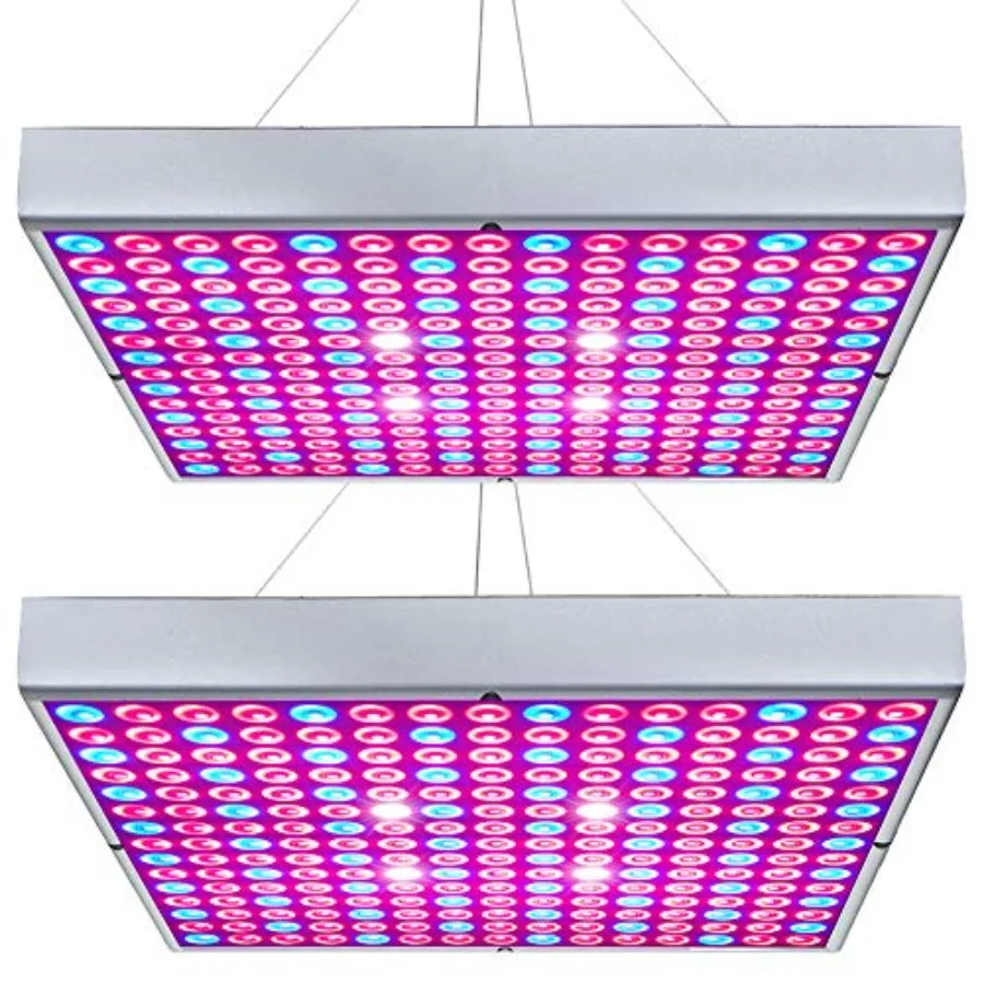 LED Grow Light 225 LEDs Plant Lights Red Blue White Panel Growing Lamps for Indoor Plants Seedling Vegetable and Flower 2 Pack