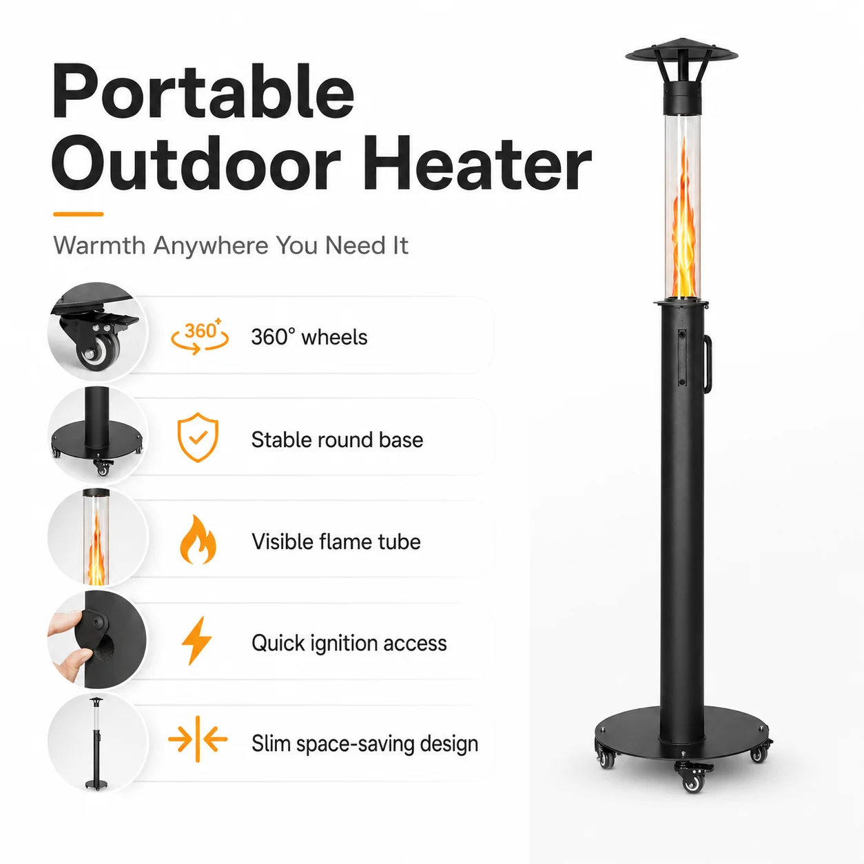 Modern Nice Quality Eco Friendly Pellet Patio Heater Freestanding Outdoor Heater for Garden Terrace and Backyard