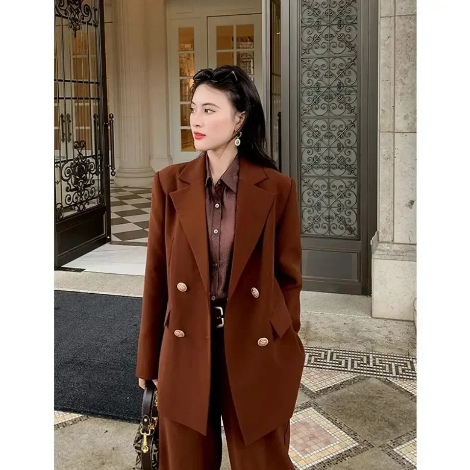 Braune Frauen Anzüge 1 Stück Blazer Frühlings jacke formelle Büro Dame Business Arbeit tragen Mode Mädchen Mantel Outfit Ballkleid