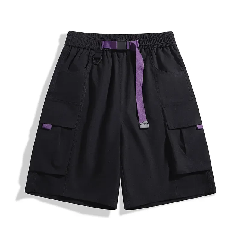 Фото Новые летние мужские рабочие шорты, спортивные брюки, свободные брюки пятиугольной формы, молодежные спортивные брюки slim fit, повседневные.
