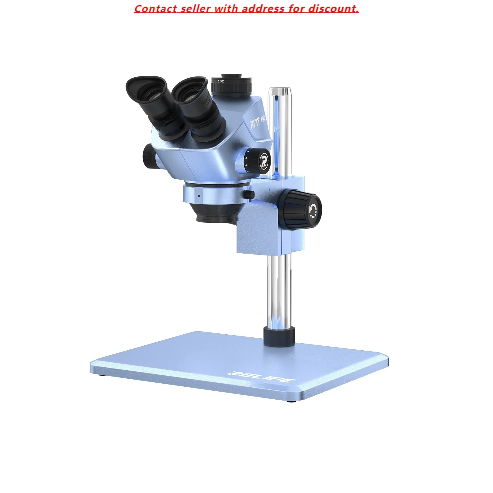 

RELIFE RL-M7T Pro-B11 Trinocular HD Stereo Microscope+RL-033M Light Source+0.5CTV Adapter+MC1 4K HD Camera For Phone PCB Repair
