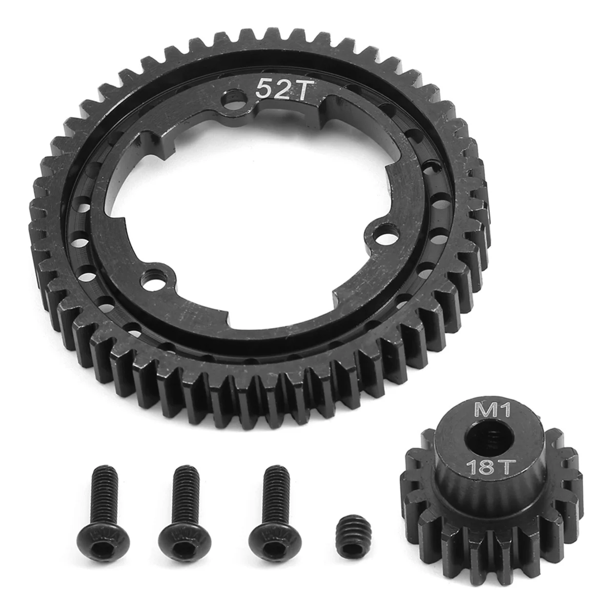 New RC Car Mod Hardened Spur Gear Kit for Traxxas 1/5 X-Maxx 1/7 XO-1 1/10 Maxx 1/10 E-REVO 2.0V XL 52T+18T