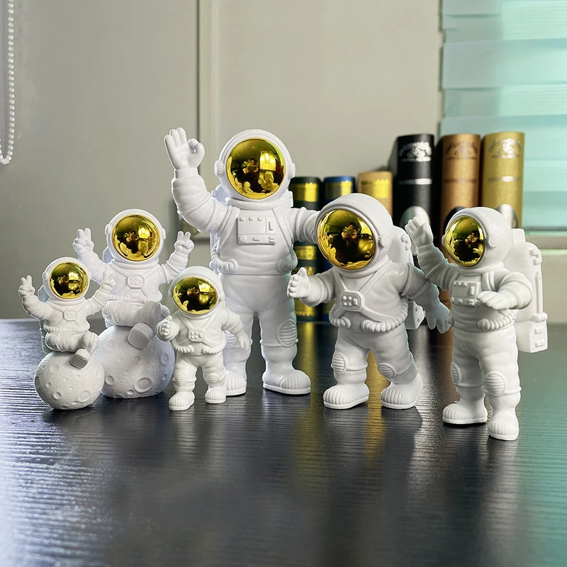 Estatuilla de astronauta Simple y creativa serie intergaláctica, adornos de resina, buzo en miniatura, muñeca de sobremesa hecha a mano