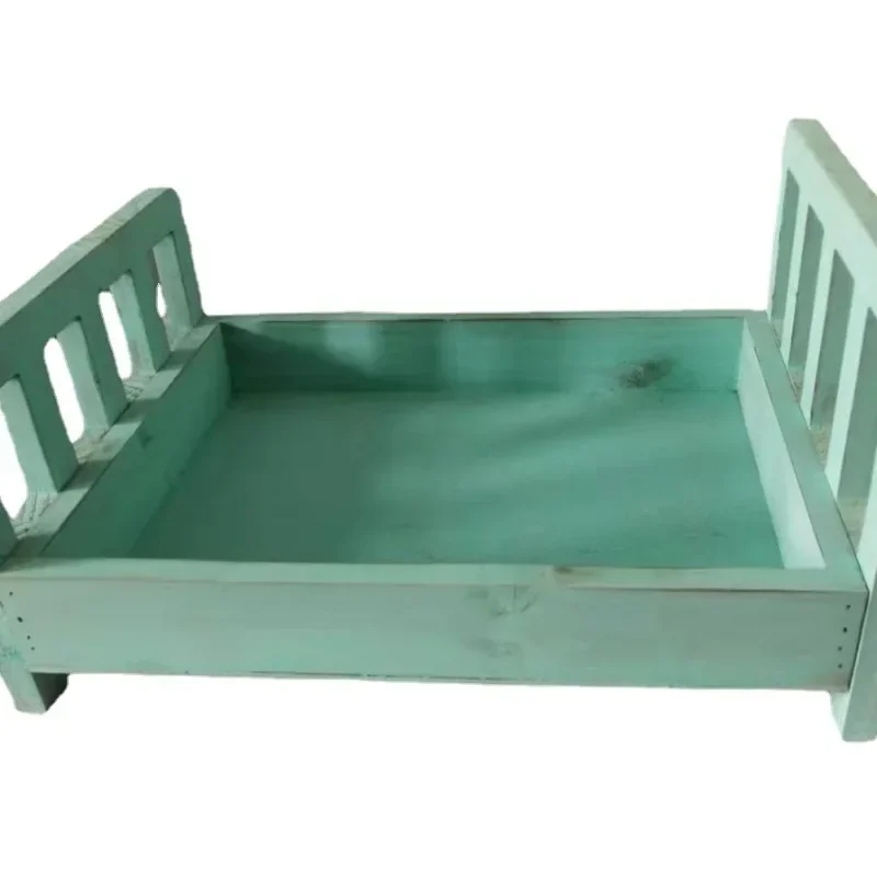 دعائم تصوير استوديو لحديثي الولادة - سرير خشبي للأطفال + إكسسوارات أطفال تذكارية رائعة لصور الأولاد والبنات الرضع