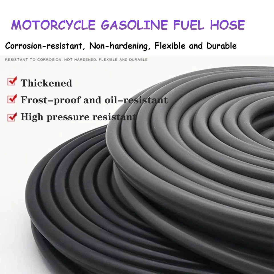 1-15M ID 4.5mm Motorcycle Fuel Pipe Carburetor Fuel Pipe Scooter Fuel Tank Fuel Pipe Thickened-explosion-proof Anti-aging Hose