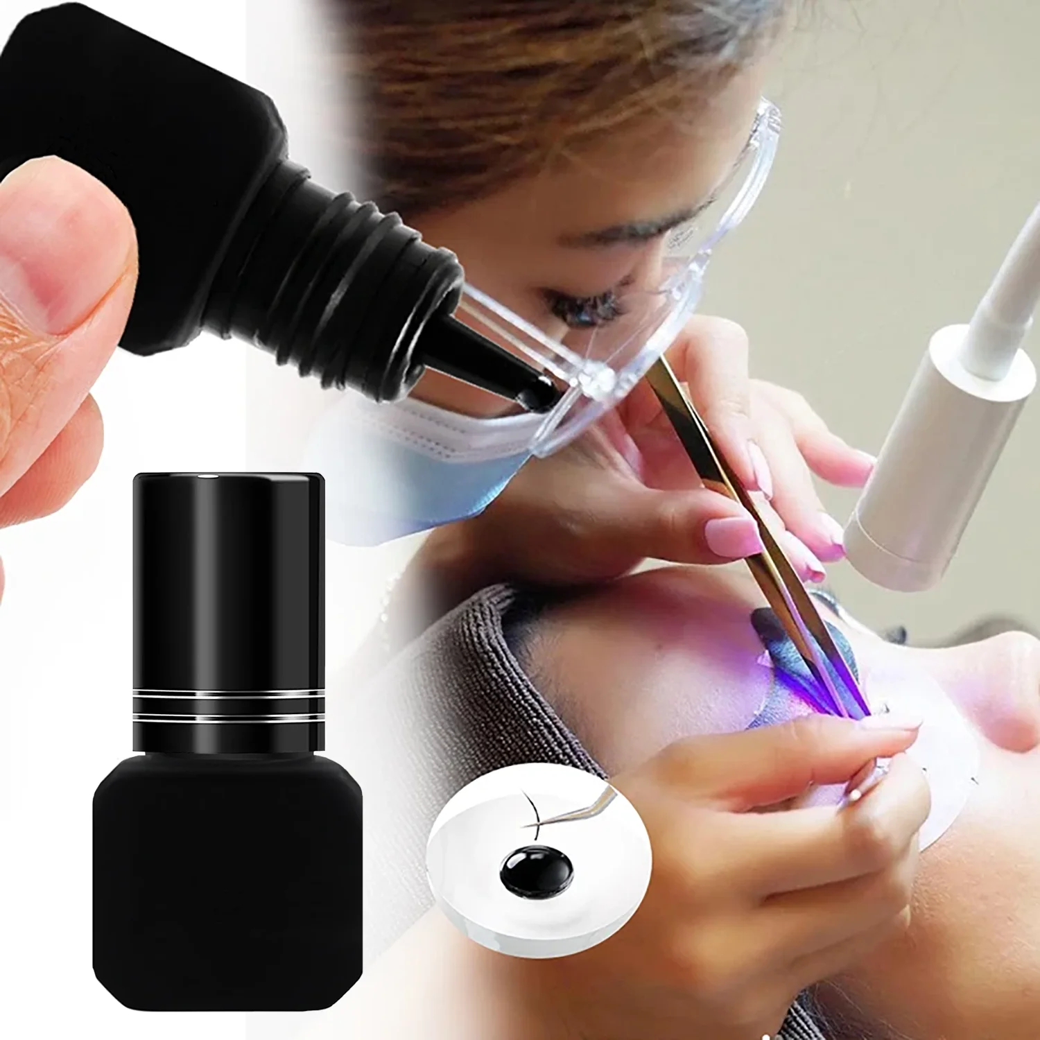 UV まつげ接着剤防水まつげエクステンション用すぐに 1 秒乾燥強力なつけまつげエクステンション持続接着剤