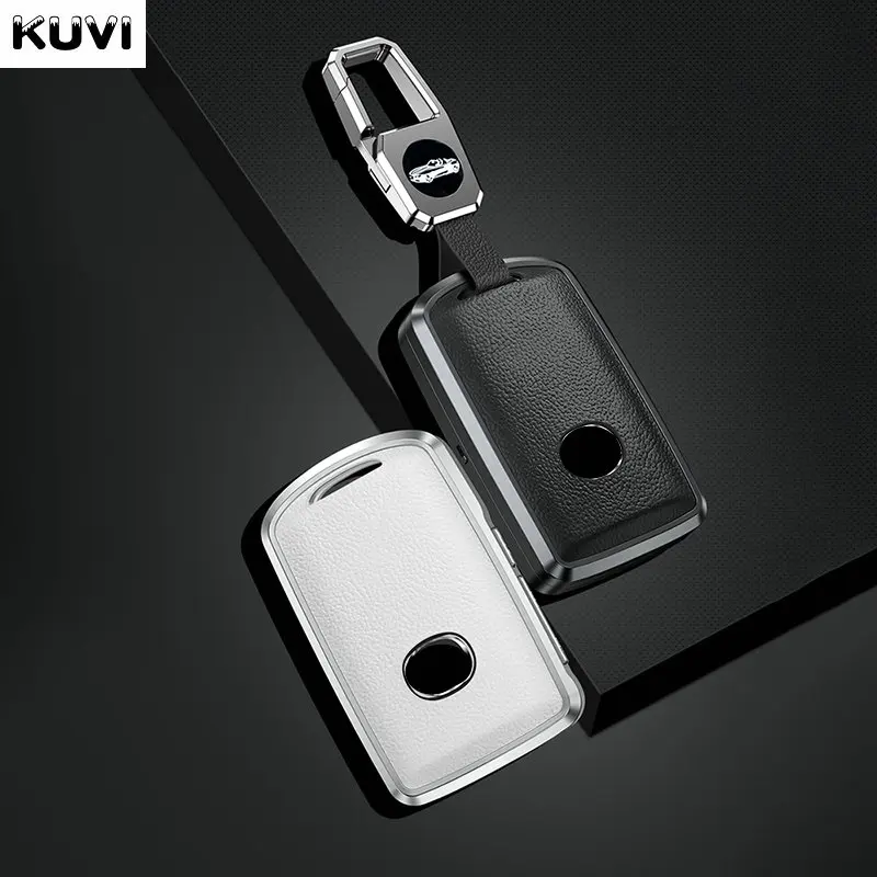 Alloy Leather Car Key Case Cover Keychain For Mazda 3 Alexa CX30 CX-30 CX-5 CX5 CX3 CX-3 CX8 CX-8 CX9 CX-9 Protector Keyless
