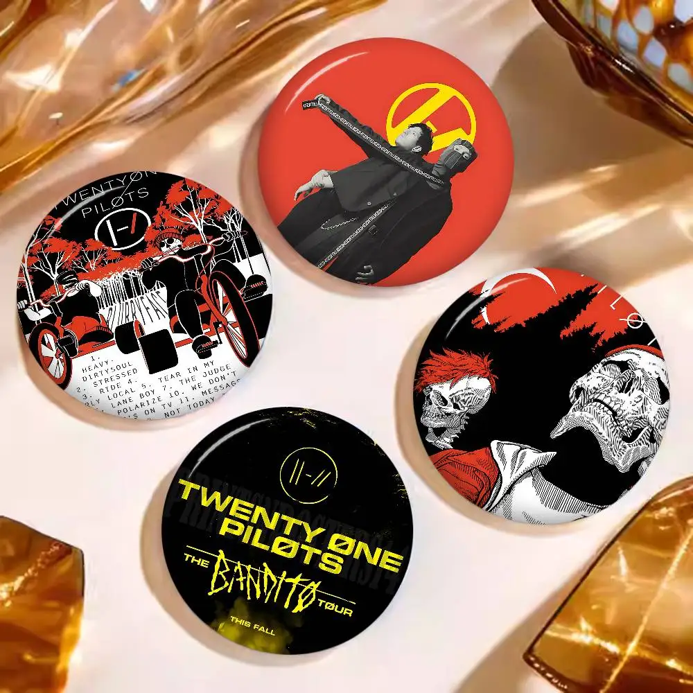 T-Twenty One P-Pilots band 58mm Cute Anime Figure Icon Badge Handmade Tinplate Brooch for Backpack Clothes Chest Ornament Gifts
