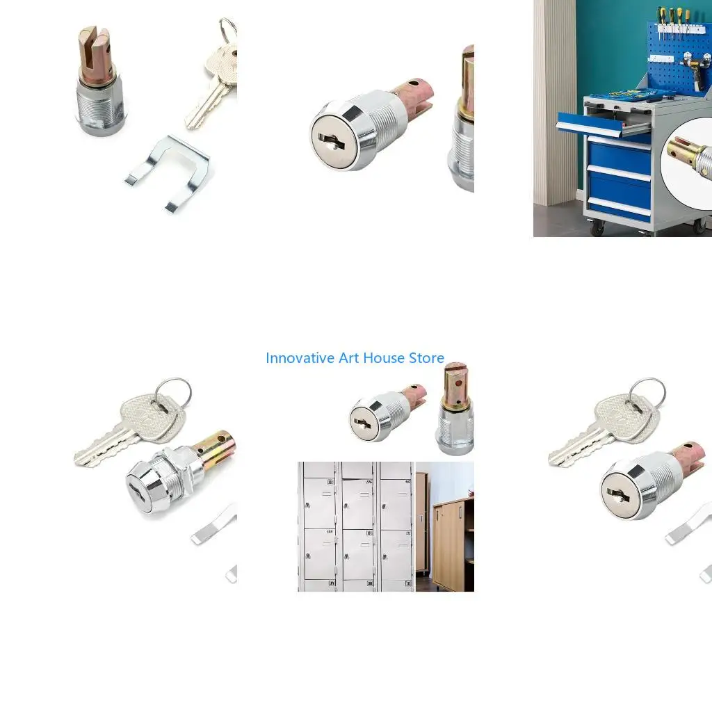 E1PC 180° Rotation Unlocking Drawer Lock Cabinet Insert Linkage Tool Box Lock
