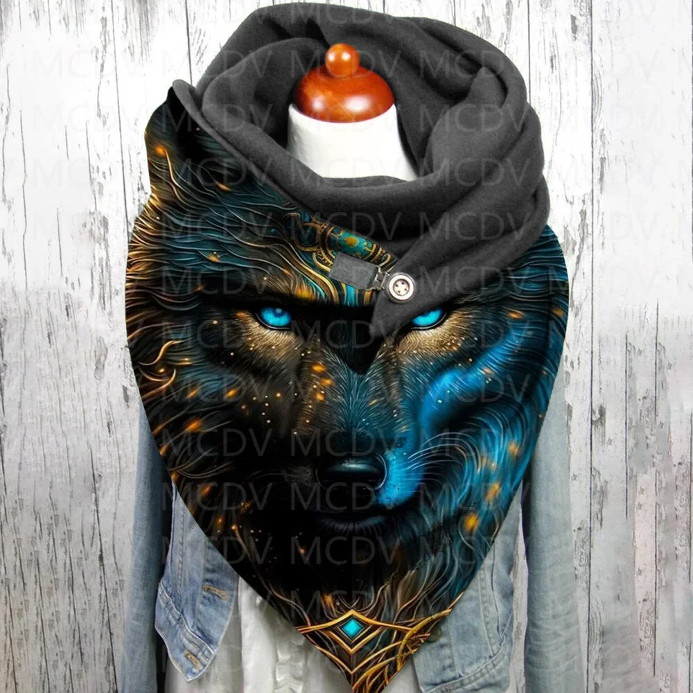 Wolf 3D Printed Casual Scarf And Shawl for Women Warm and Comfortable Scarf 04