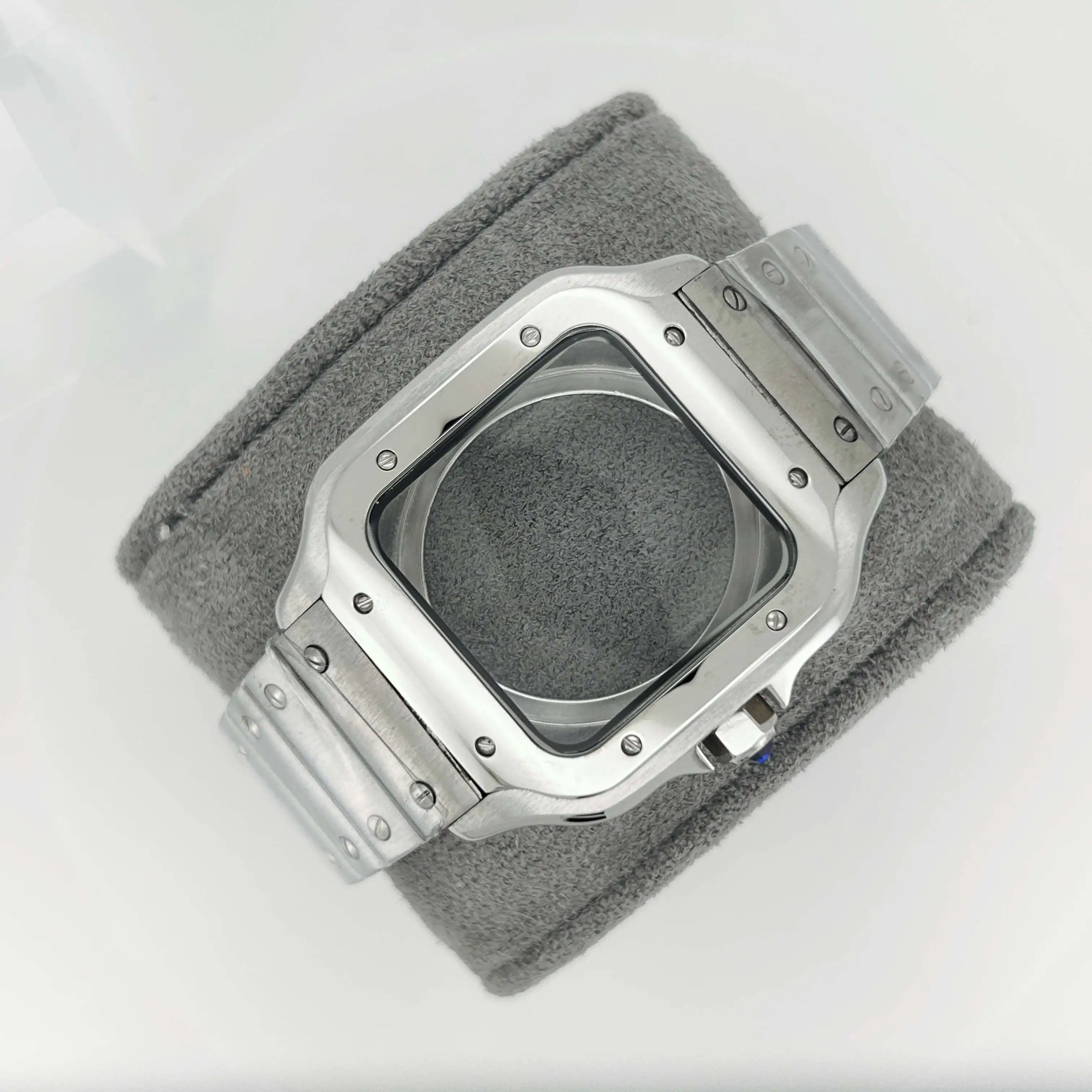 Caja de reloj cuadrada de 38mm, acero inoxidable 316L para cartieres, accesorios de reloj, piezas de modificación Santos para movimientos Sk NH35 NH36