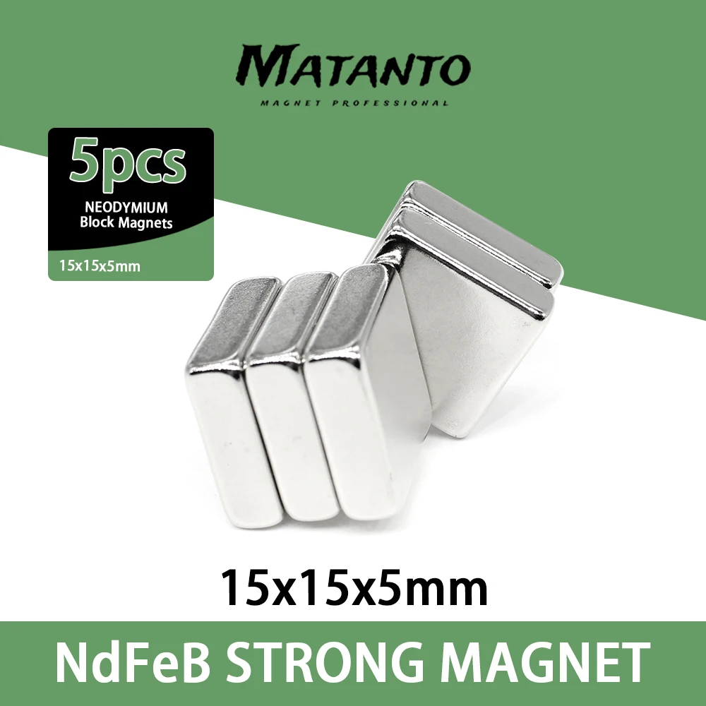 5/10/20PCS 15x15x5 mm Powerful Magnets 15mmX15mm Block Permanent Magnetic 15x15x5mm Neodymium Magnet Super Strong 15*15*5 mm