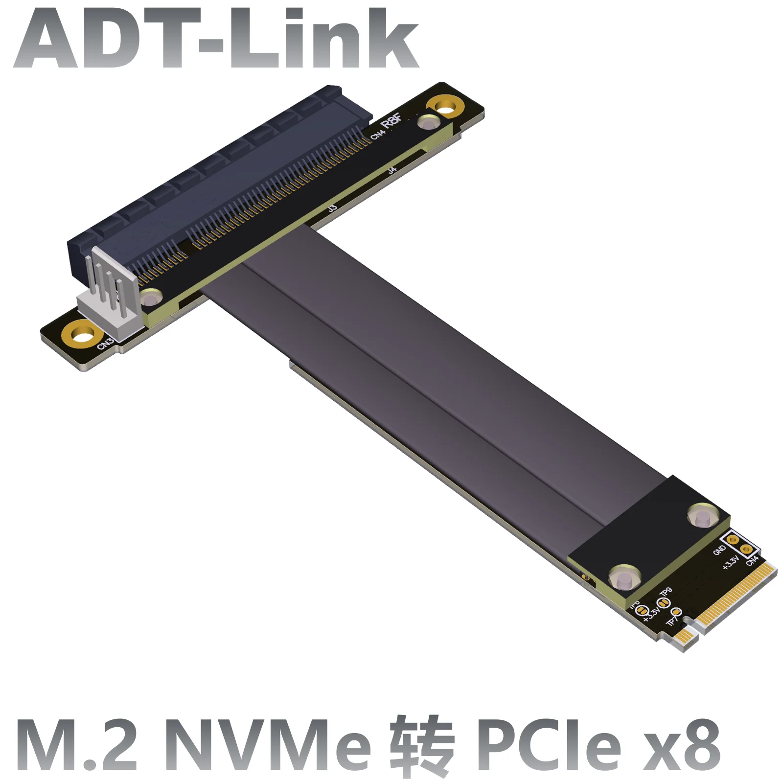 

M2 NGFF NVMe Port Extension Cable to PCIE x8 Graphics Card Built-in Conversion M.2 8x ADT