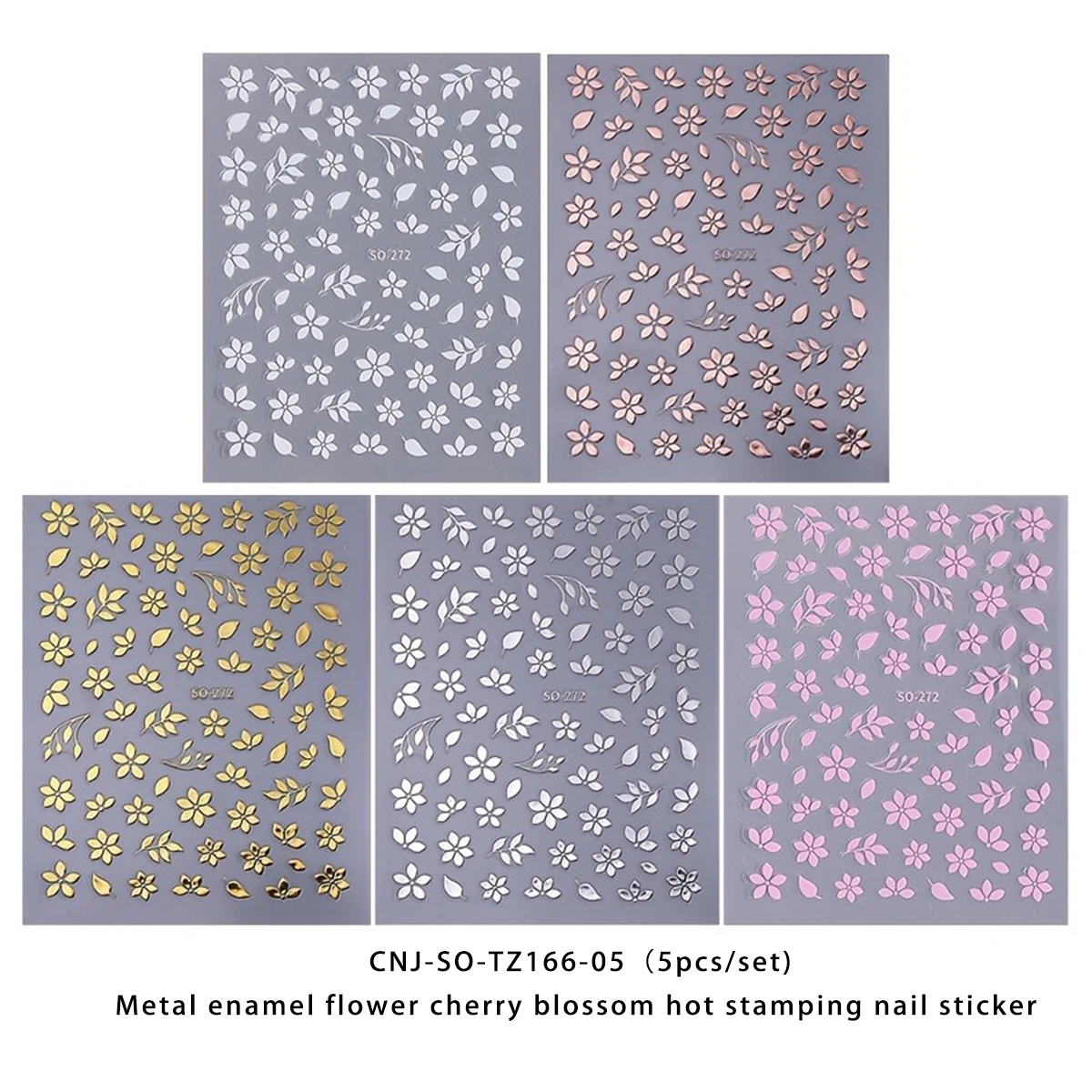 5/6PCS 봄과 여름 꽃무늬 네일 스티커, DIY 네일 장식, 선물, 파티 및 웨딩 메이크업 스타일링에 쉽게 적용할 수 있습니다.