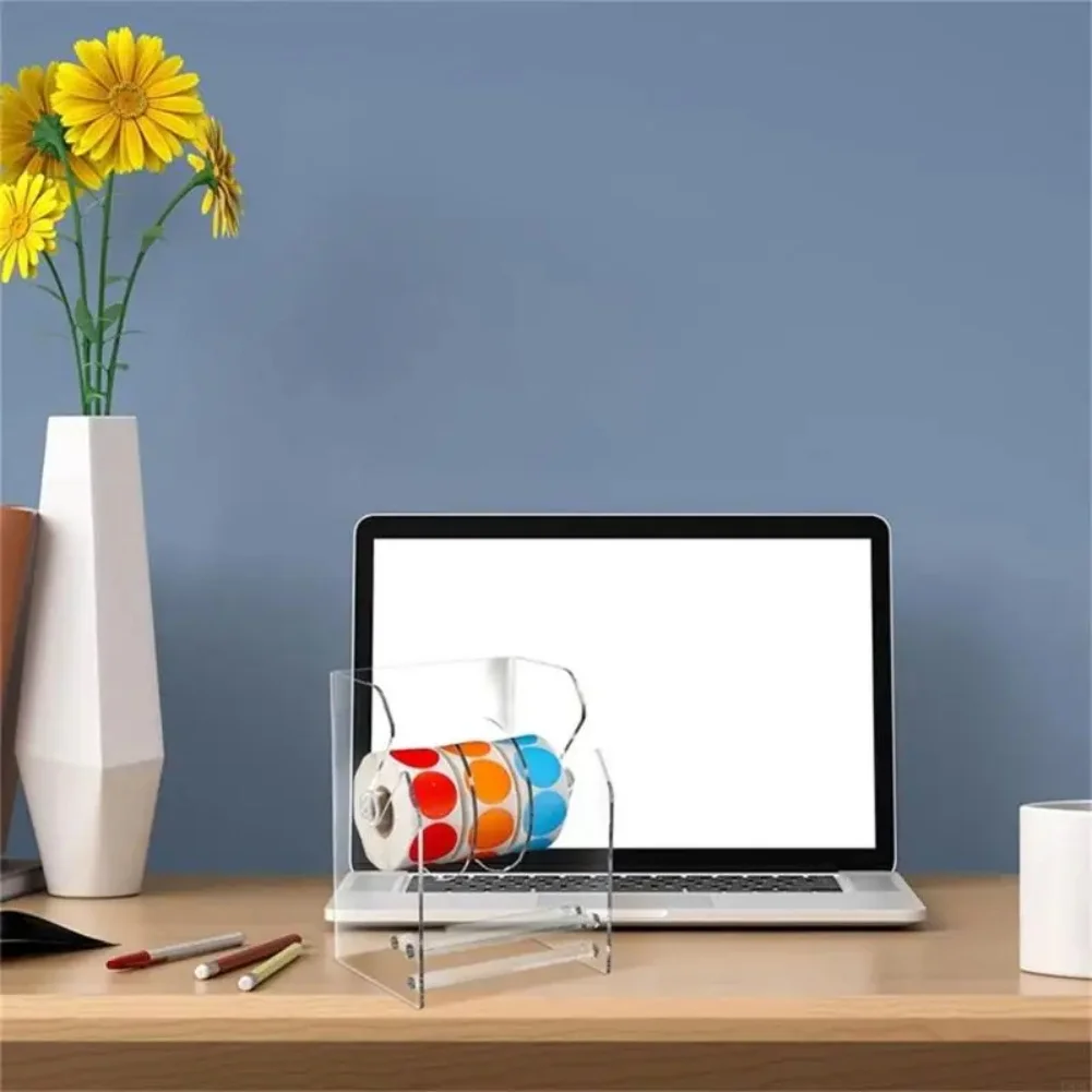 Transparent Acrylic Sticker Organizer 3 Layer Roll Dispenser For Label Storage Desktop Home Hardware