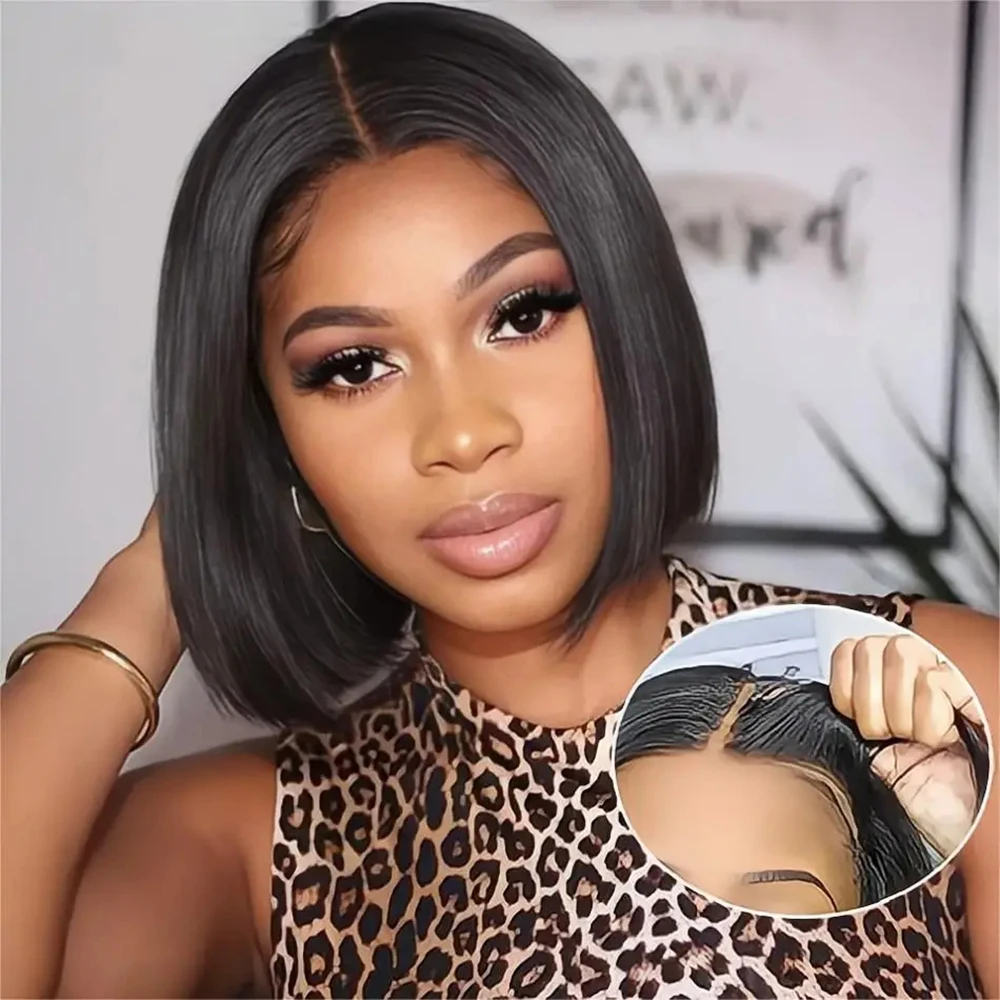 

Wear Go HD Glueless Wig Bone Straight 7x5 HD Lace Frontal Wig Human Hair Preplucked 6x4 Bob Transparent Lace Front Closure Wig