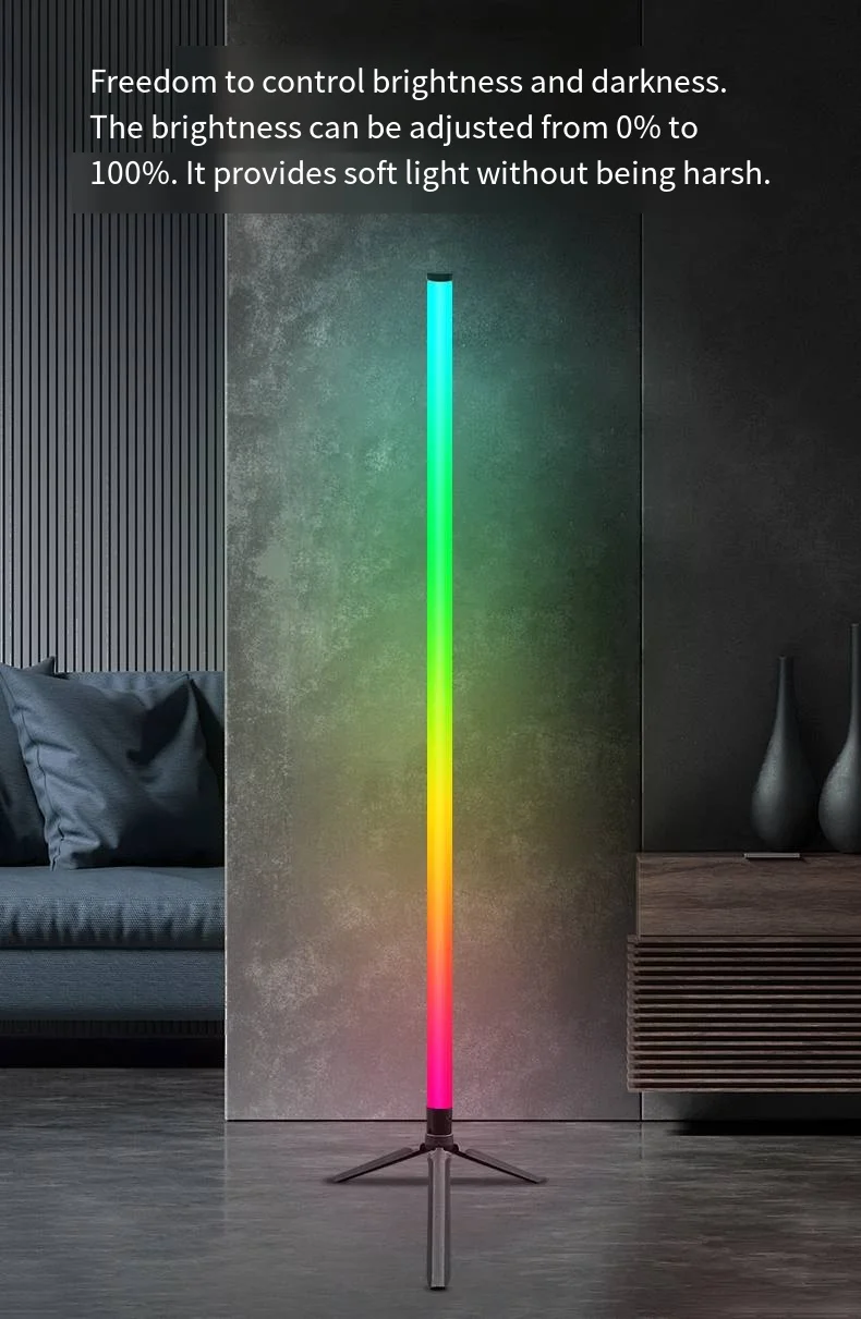 Lampadaire d'angle RGB, 1 pièce, éclairage d'ambiance pour chambre à coucher, Style scandinave, couleur changeante, éclairage doux à intensité variable