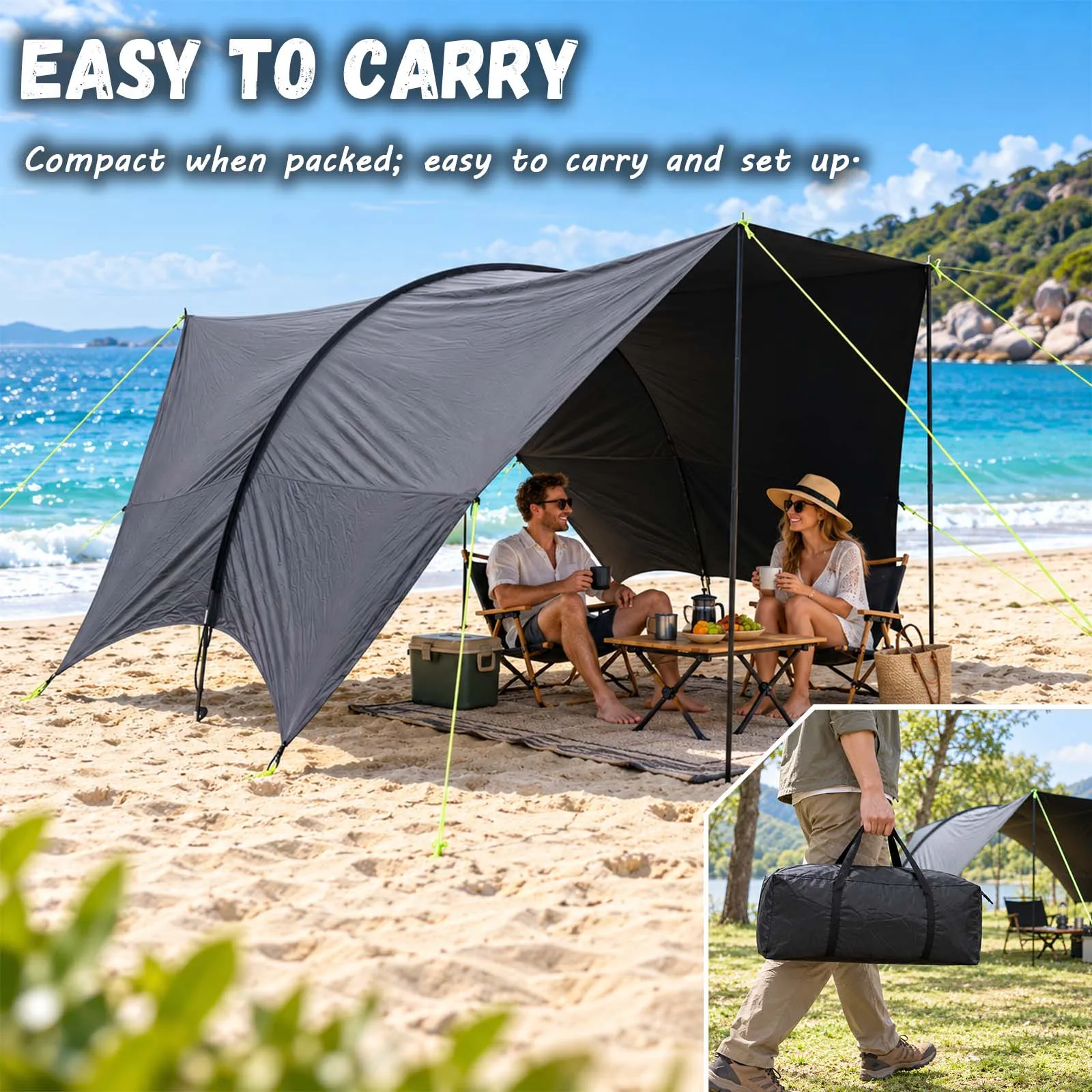 Extra Large Silver Awning Tent 550cm Breathable for Backyard Garden Patio Family Gathering Outdoor Party