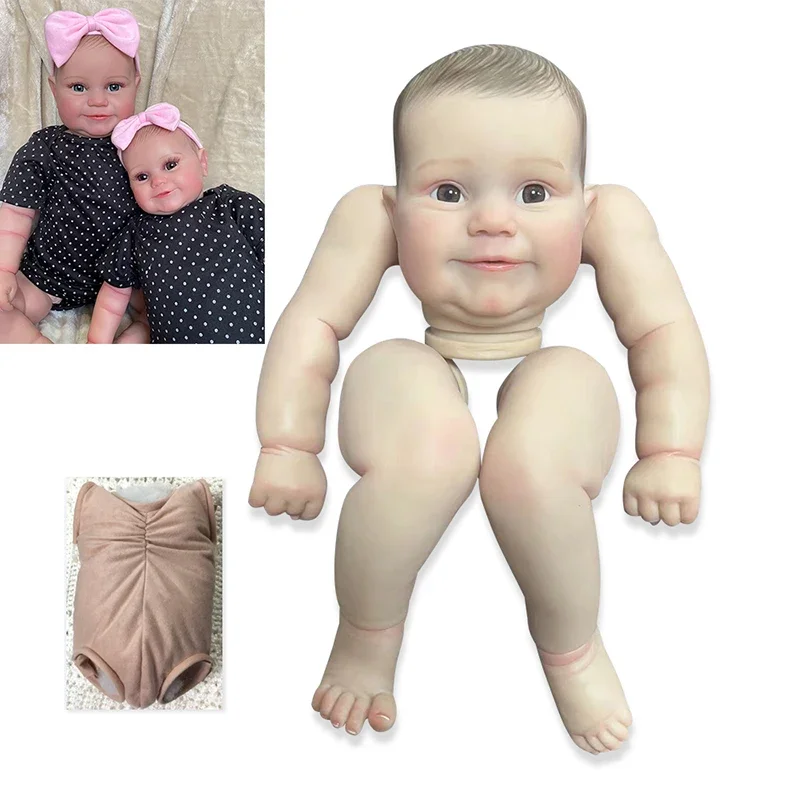 19inch Reborn Doll Kit Maddie Smile Baby Already Painted Reborn Doll Parts with Body and Eyes Handmade kit bebé reborn