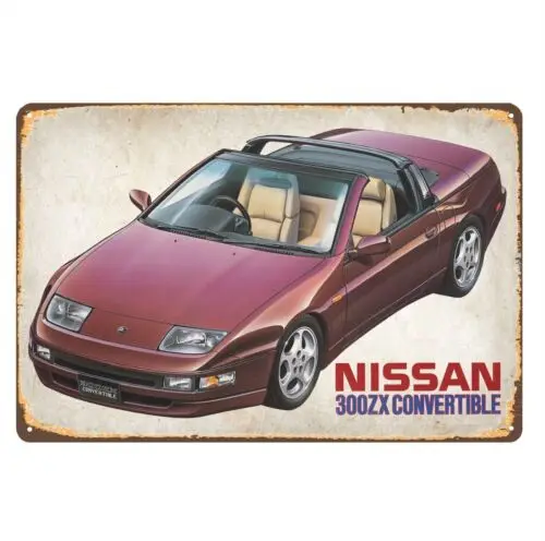 300Zx Convertible Car Metal Poster Tin Sign 20x30cm