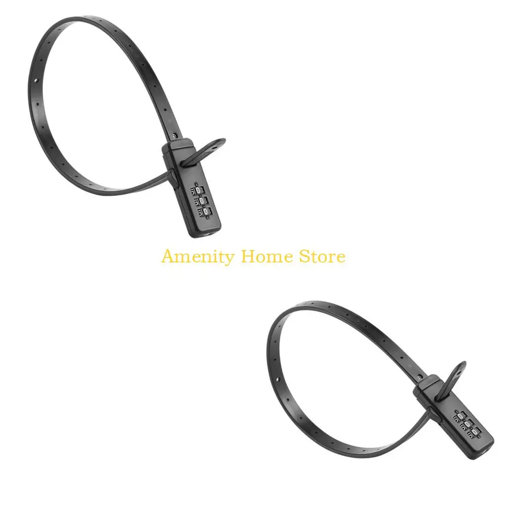 F26C 3 Digit Combination Bike Lock Nylon Cable Tie Lock For Road Mountain Bicycles Security Light Weight And Portable