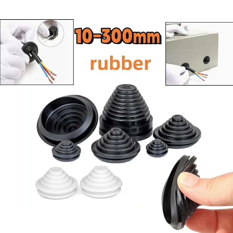 

Rubber Wiring Grommets Black/White Tower Type Protection Coil Dust Covers Plugs Tapered Cable Protector Firewall Hole Plug