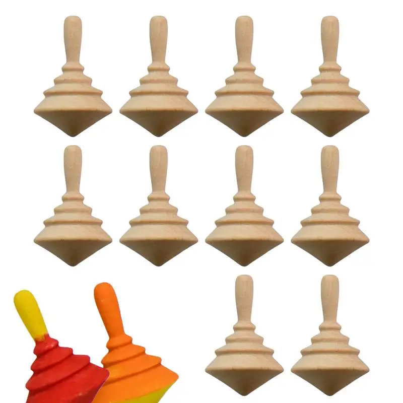 

Spinning Tops For Kids 10pcs Blank Spin Top Toys Set For DIY Fun Toy Tops Manual Multifunctional Spinner Top For Boys Girls Kids