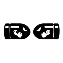 LLY-1101 Personality Car Sticker 2PCS(Left & Right) Bullet Bill Decals PVC Super Mario Motorcycle Decoration Waterproof Decal