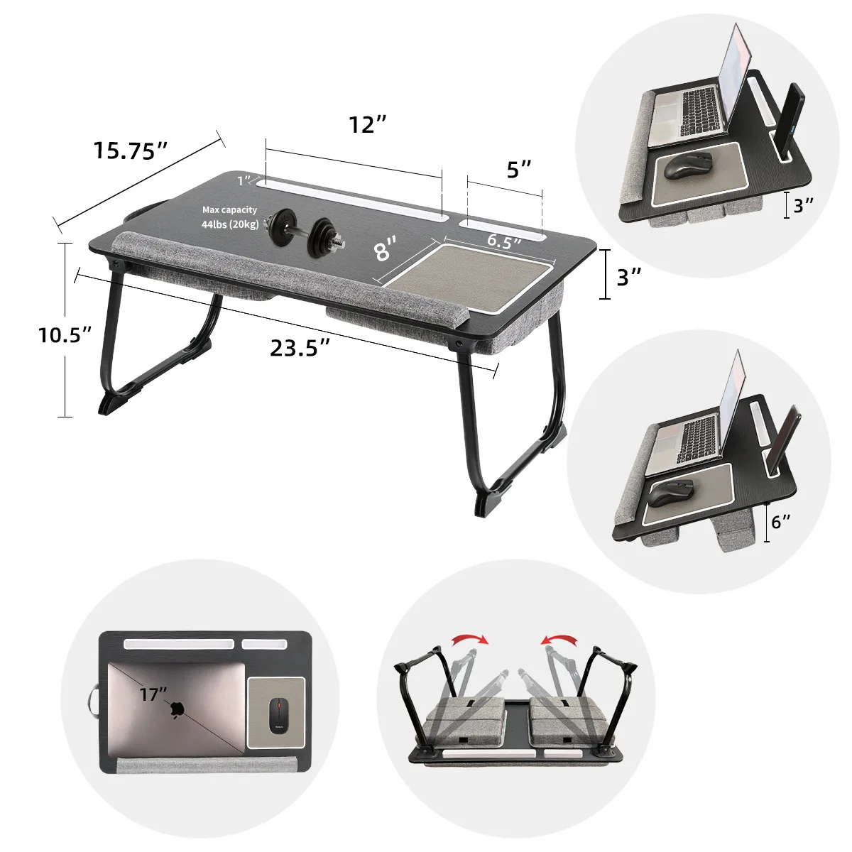 Lazy Person's Bedside Computer Desk: Folding Table, Laptop Stand, Raised Lap Desk, Bedside Desk