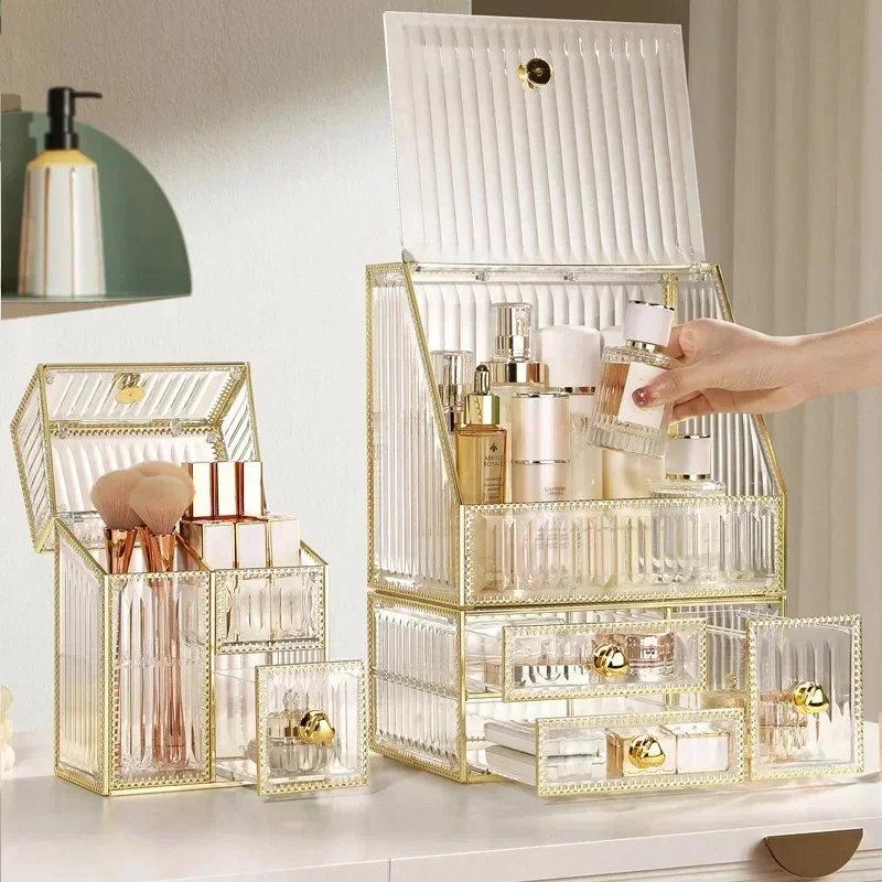 Storage Acrylic Holder Earring Jewelry Home Capacity Box Large Watch Organizer Skincare Makeup Lipstick Rack Brush Cosmetic