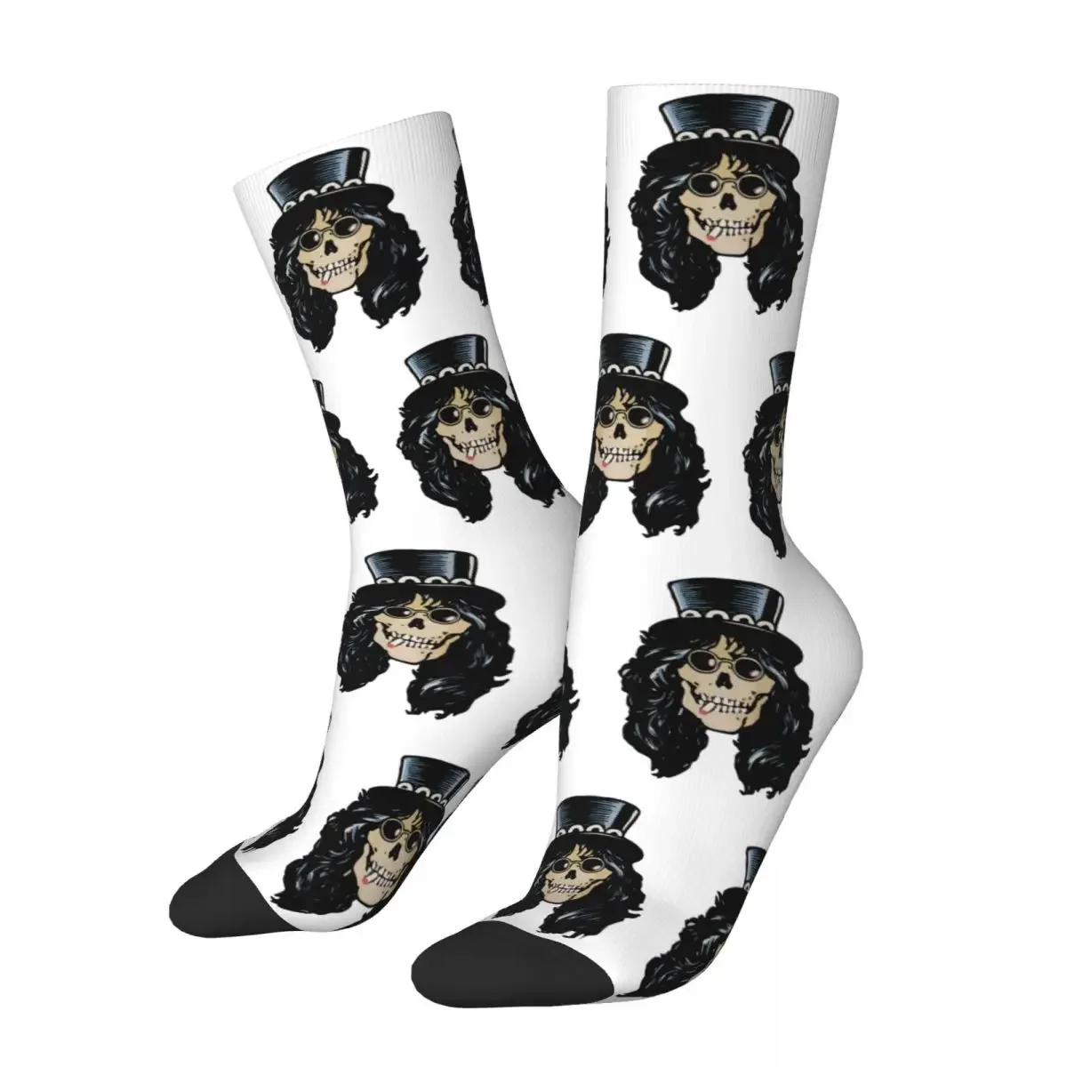 

Retro Slash Guns N Roses Basketball Novelty Street Style Crazy Socks Middle Tube Socks for Unisex Sweat Absorbing