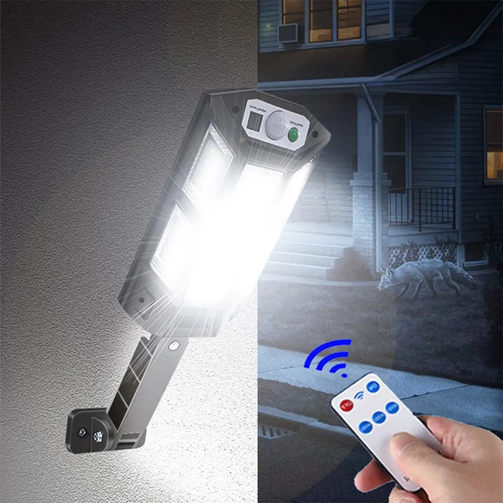 Lúmenes de luz Led Solar para exteriores, lámpara con Sensor de movimiento, 4 modos, resistente al agua, para jardín, farol de calle y patio