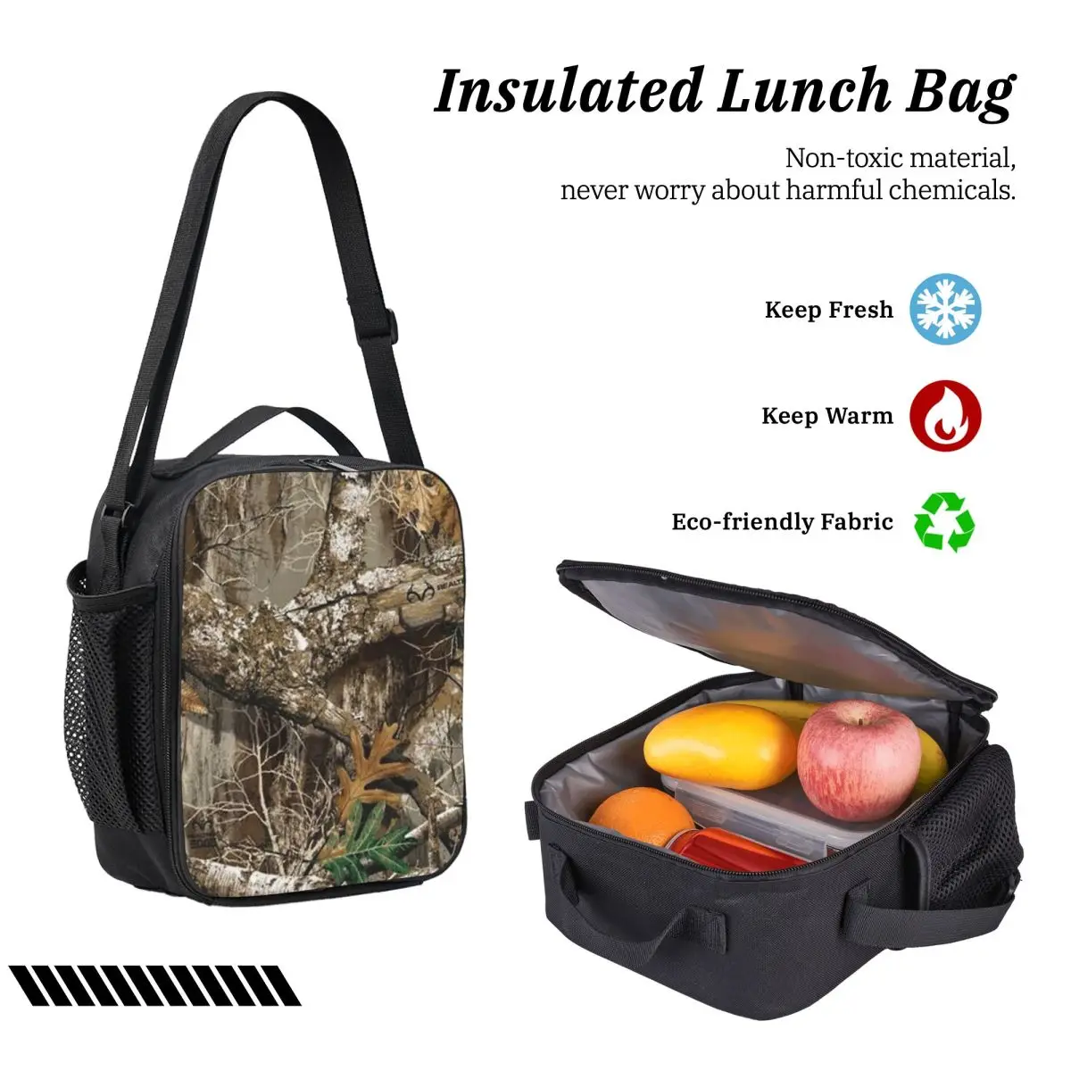 Real Tree Backpack Student Boys Girls BookBag School Bag Computer Shoulder Bags 3ps Insulated Lunch Bag Pencil Case