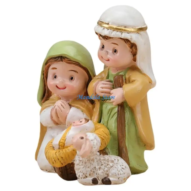 

U2JC Christmas Nativity Scene Figurine Indoor Decoration for Table top and Fireplaces
