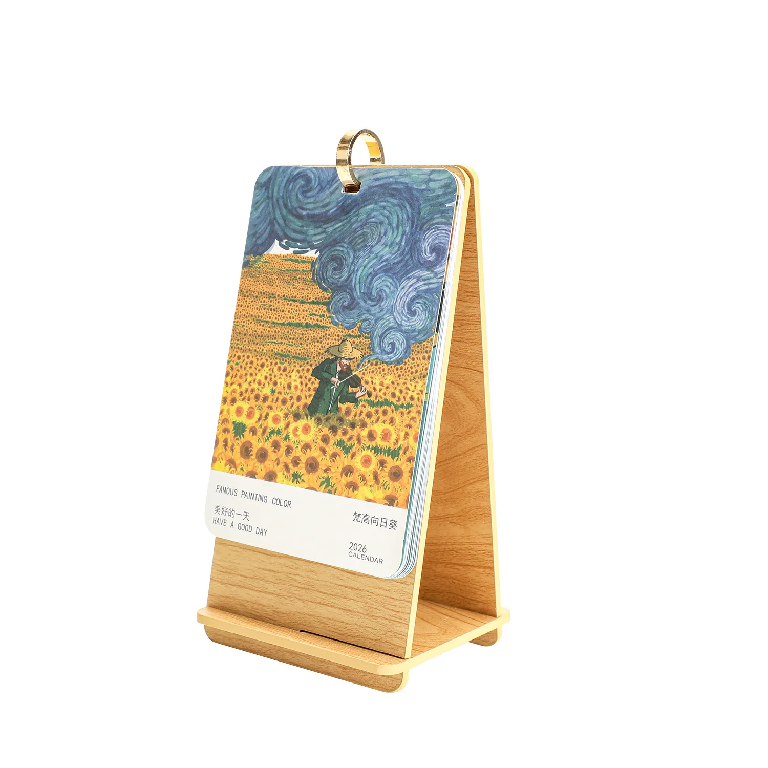 النفط اللوحة أجندة مكتبية /رزنامة مكتبية ورقة خمر أجندة مكتبية /رزنامة مكتبية حامل خشبي أجندة مكتبية /رزنامة مكتبية متطورة لتخطيط الهدايا المنزلية