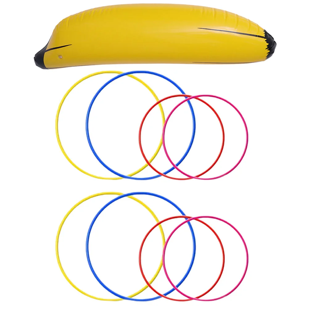 

Inflatable Banana Big Ring Toy Stage Photo Props Single Toss Hoop Game Hen Tossing Beach Toys