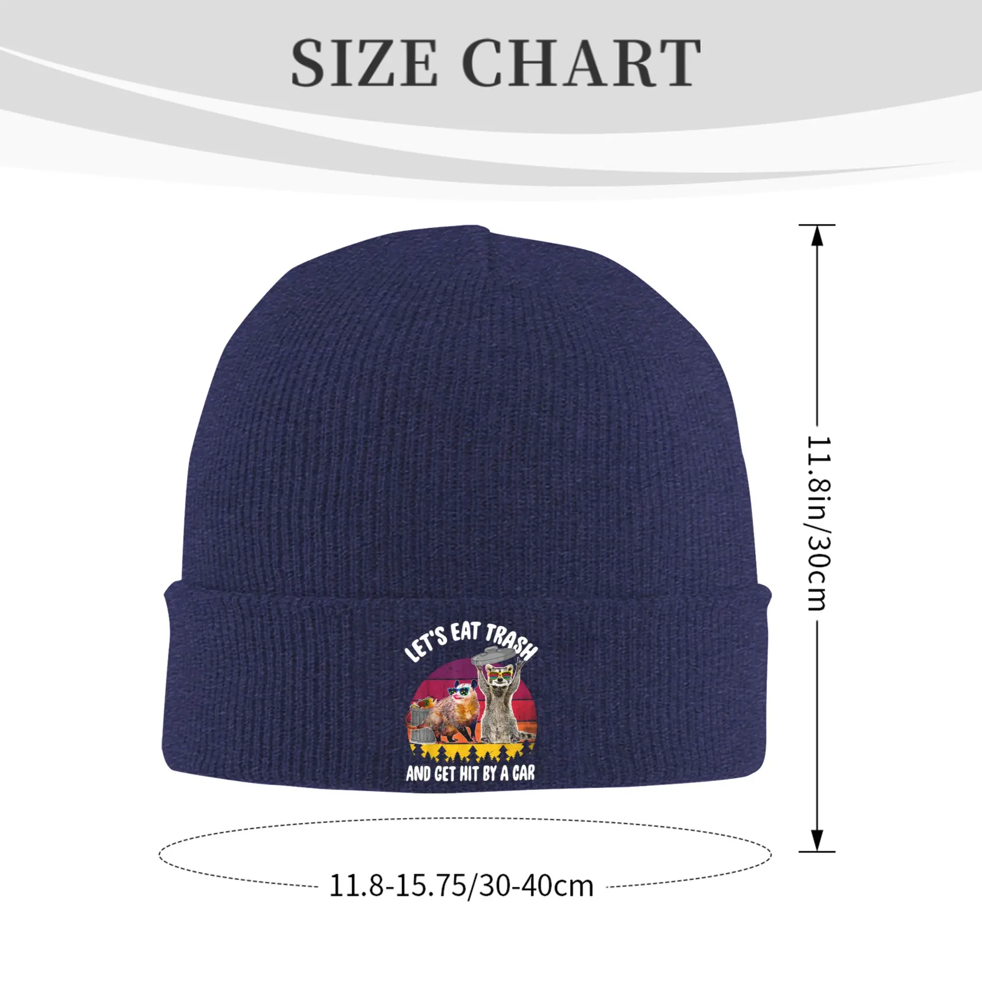 Let's Eat Trash Get Hit By A Car Possum Lovers Winter Skullies Beanies Hat Warm Autumn Knitted Hats Bonnet Caps for Women Men