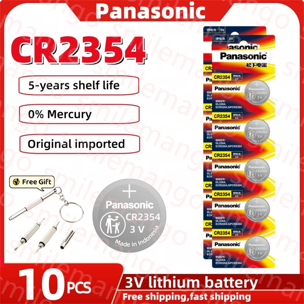 2-50PCS Original Panasonic CR2354 Battery 3V Lithium Battery CR 2354 for Instrument Special Remote Control Button Battery