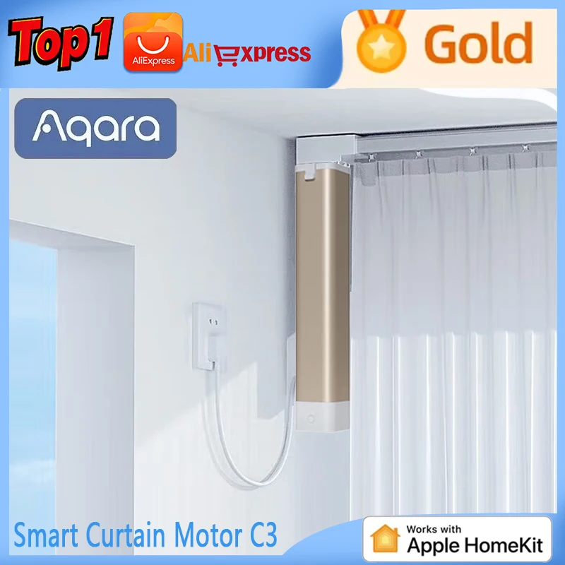 

Aqara C3 Smart Curtain Motor ZigBee Electric Curtain Controller APP Voice Control Timing Setting Smart Home Work With HomeKit