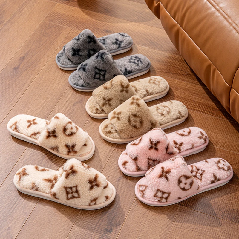 غامض الفراء المرأة النعال داخلي الخريف الشتاء الفاخرة مصمم أحذية امرأة الشقق رقيق الشرائح غير رسمية أنيقة أفخم حذاء المنزل #3