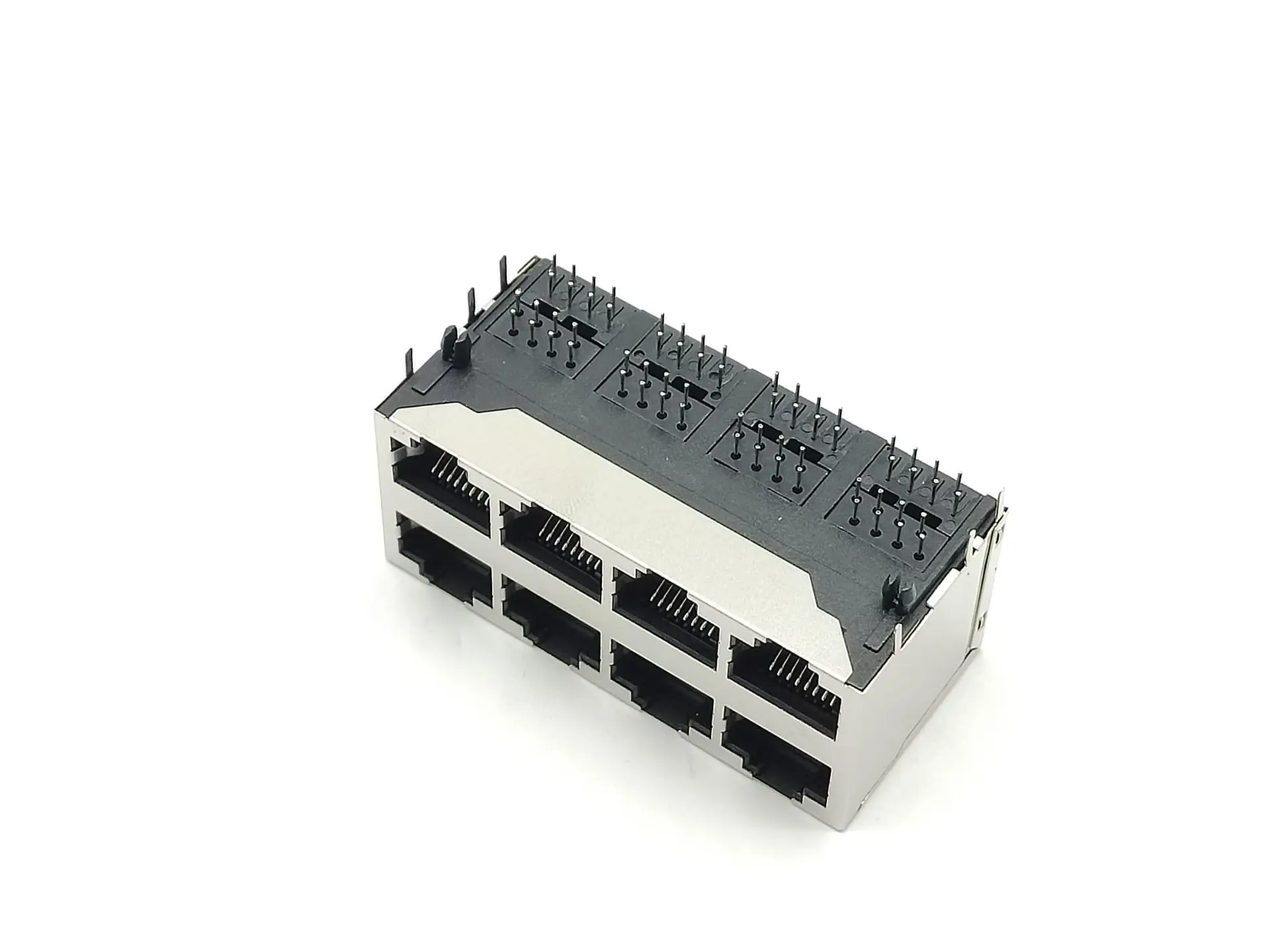 8 Port Shielded RJ45 Modular Jack 2x4 Female Connector Cat6 Cat5e for Network Switch Panel